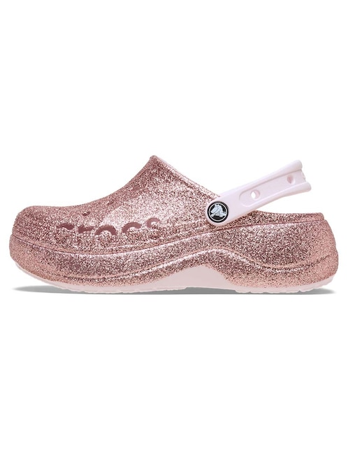 Sandalia Crocs Baya Platform Glitter Clog para mujer