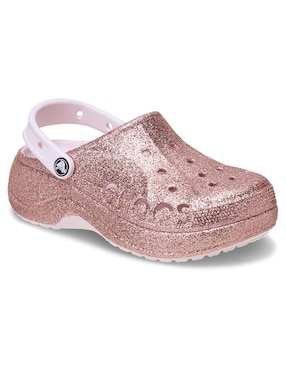 Sandalia Crocs Baya Platform Glitter Clog para mujer