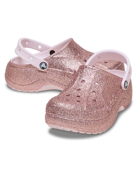 Sandalia Crocs Baya Platform Glitter Clog para mujer