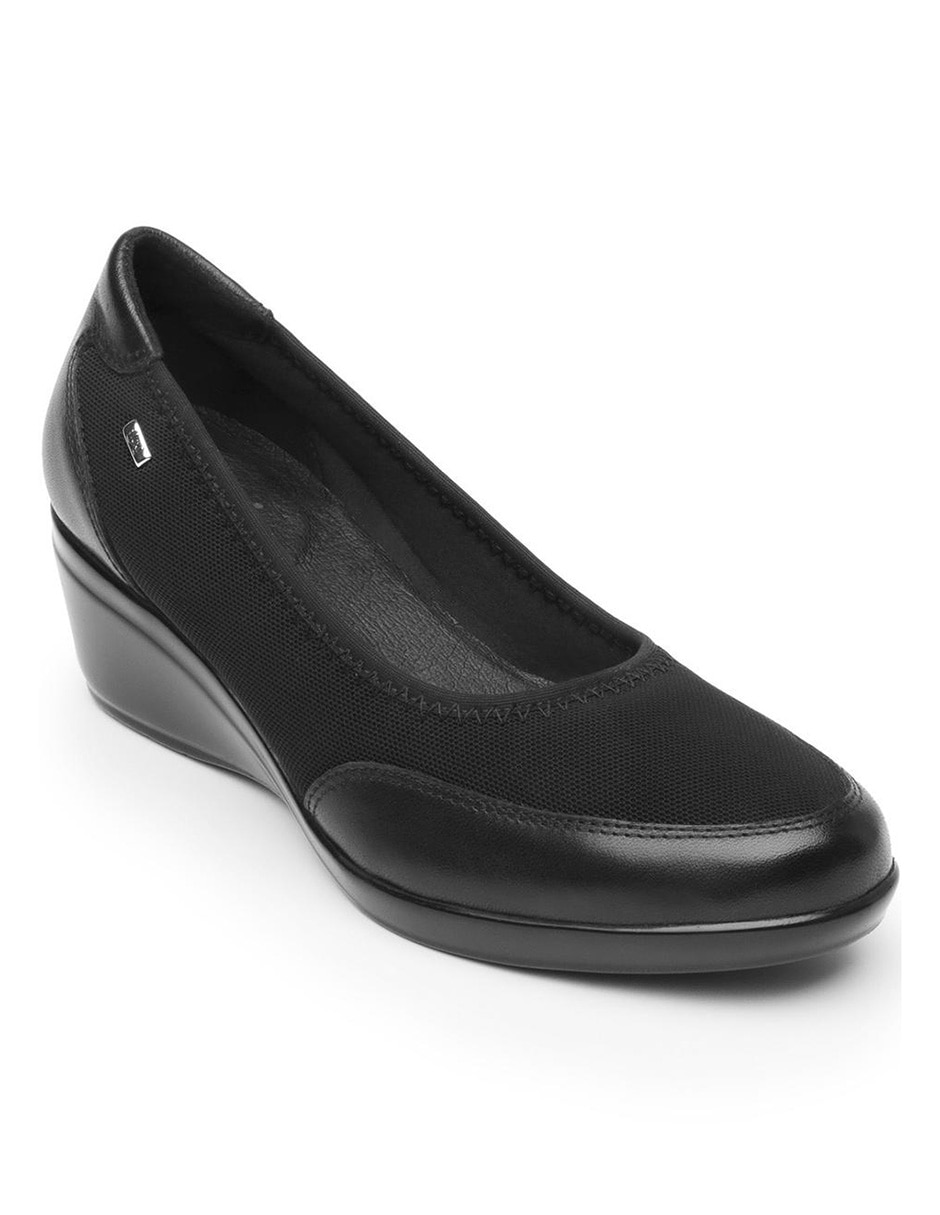 Zapatos marca flexi fashion de piel color negro para mujer