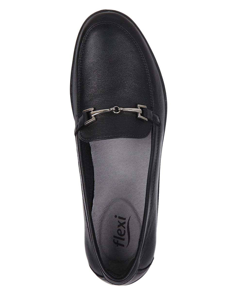 MOCASIN FLEXI, 26, NEGRO LISO FLAT AJUS